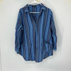 For Cynthia striped linen top women’s